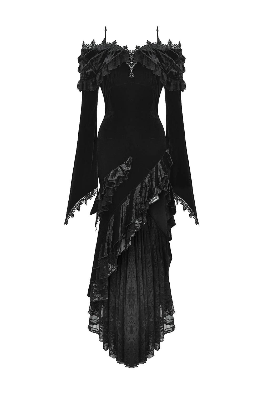 Gloomstone Leg Slit Lace-Up Dress - Image 6