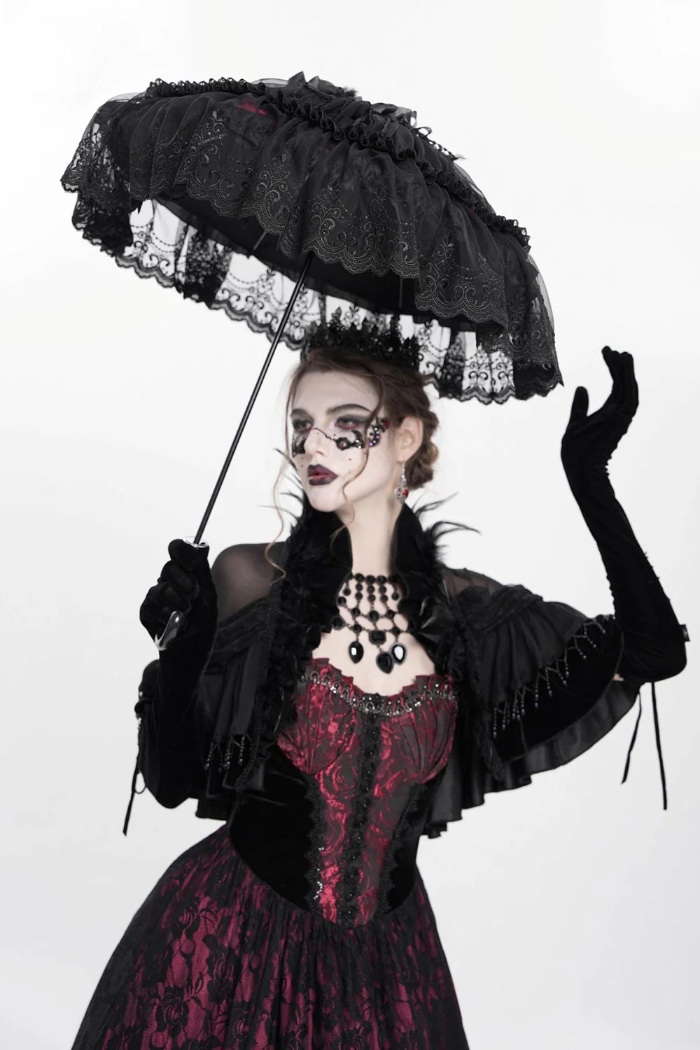 Gloomy Gardens Gothic Lace Parasol - Image 5