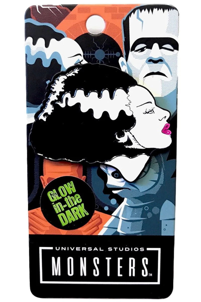 Glow in the Dark Bride of Frankenstein Enamel Pin - Image 3
