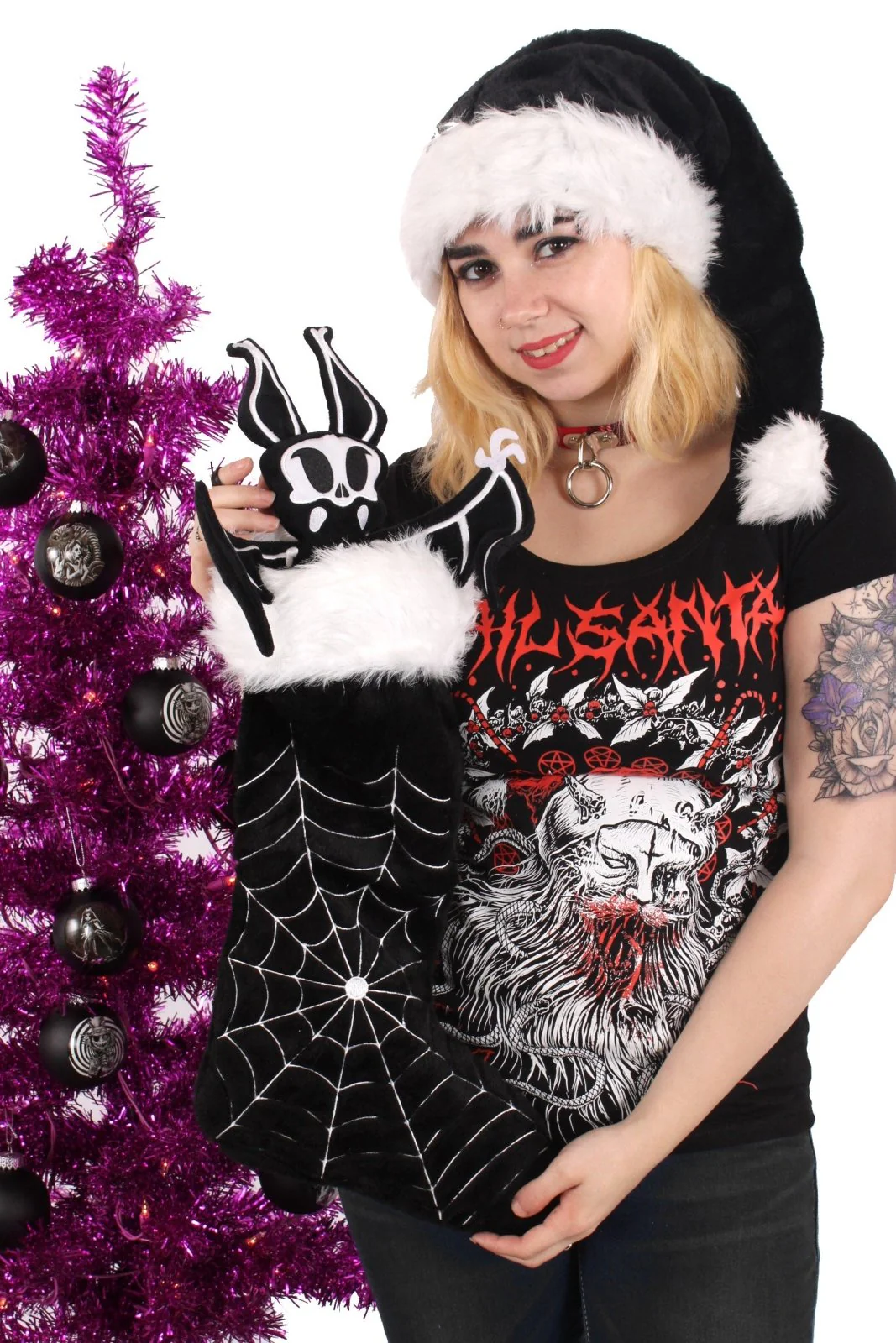 Goth Black Santa Hat - Image 9