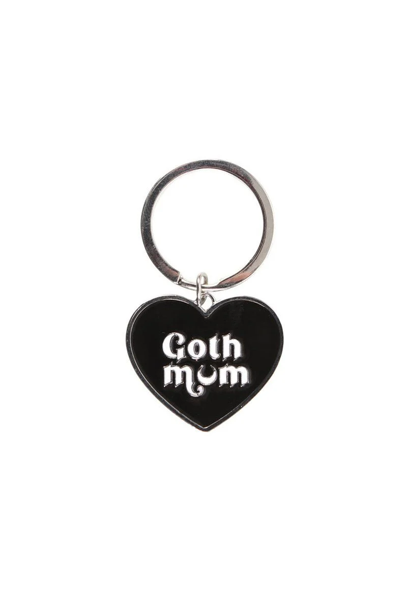Goth Mum Black Heart Key Ring - Image 2