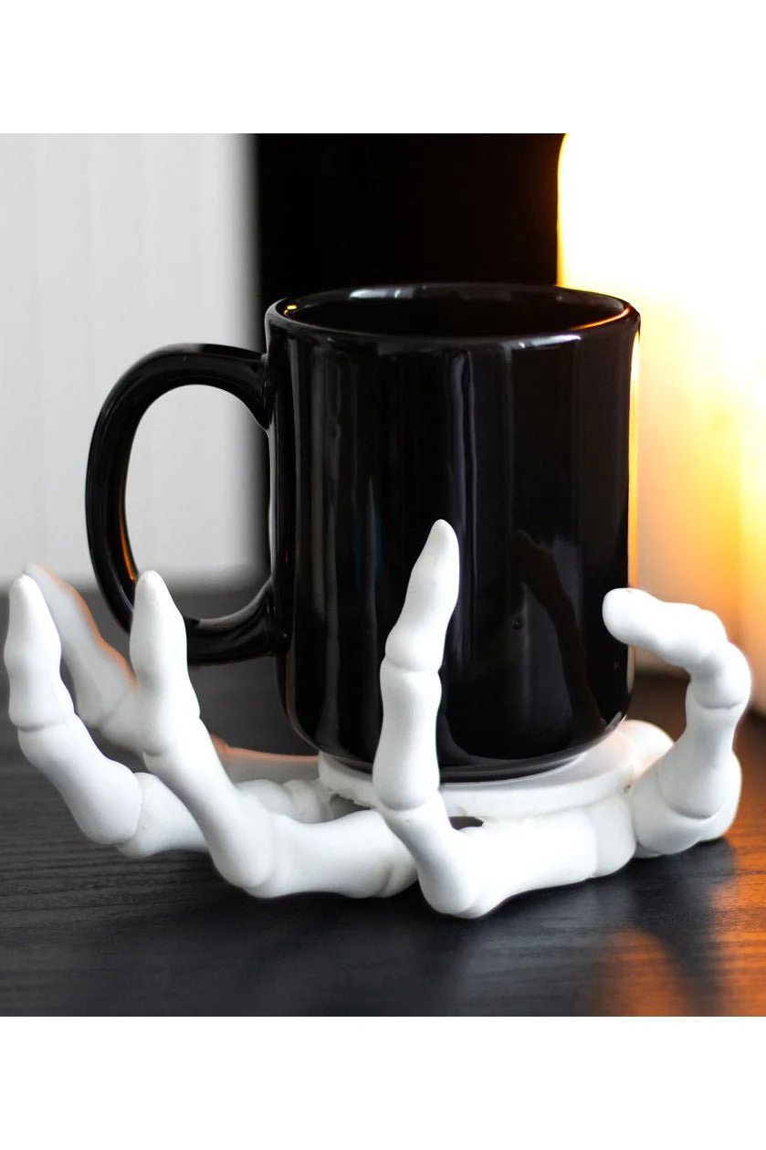 Gothic Halloween Skeleton Hand Coaster and Candle Holder - Image 4