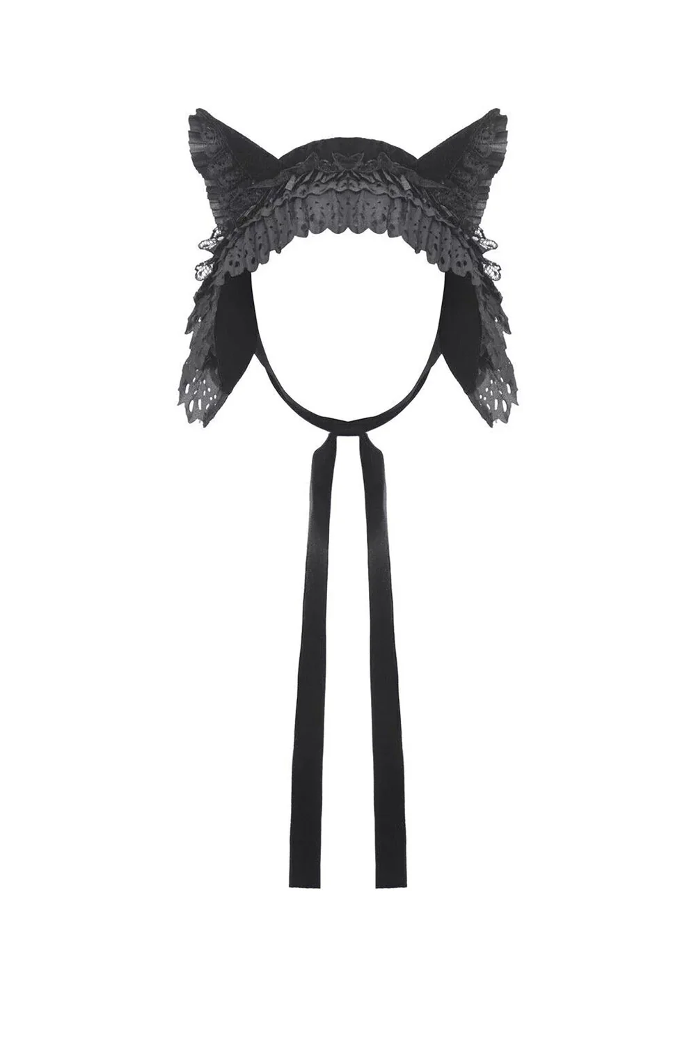 Gothic Lolita Black Cat Ear Bonnet - Image 5