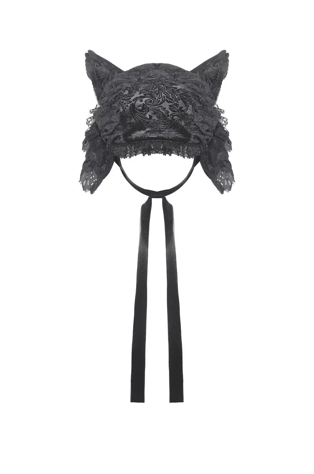 Gothic Lolita Black Cat Ear Bonnet - Image 7