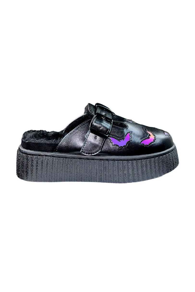 Grave Bat Slip-On Platforms [Black/Reflective] - Image 3