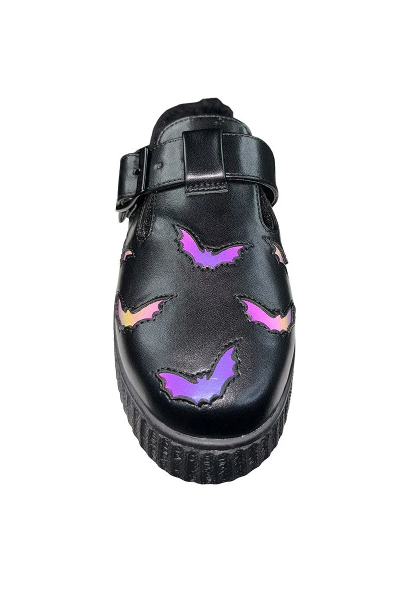 Grave Bat Slip-On Platforms [Black/Reflective] - Image 4