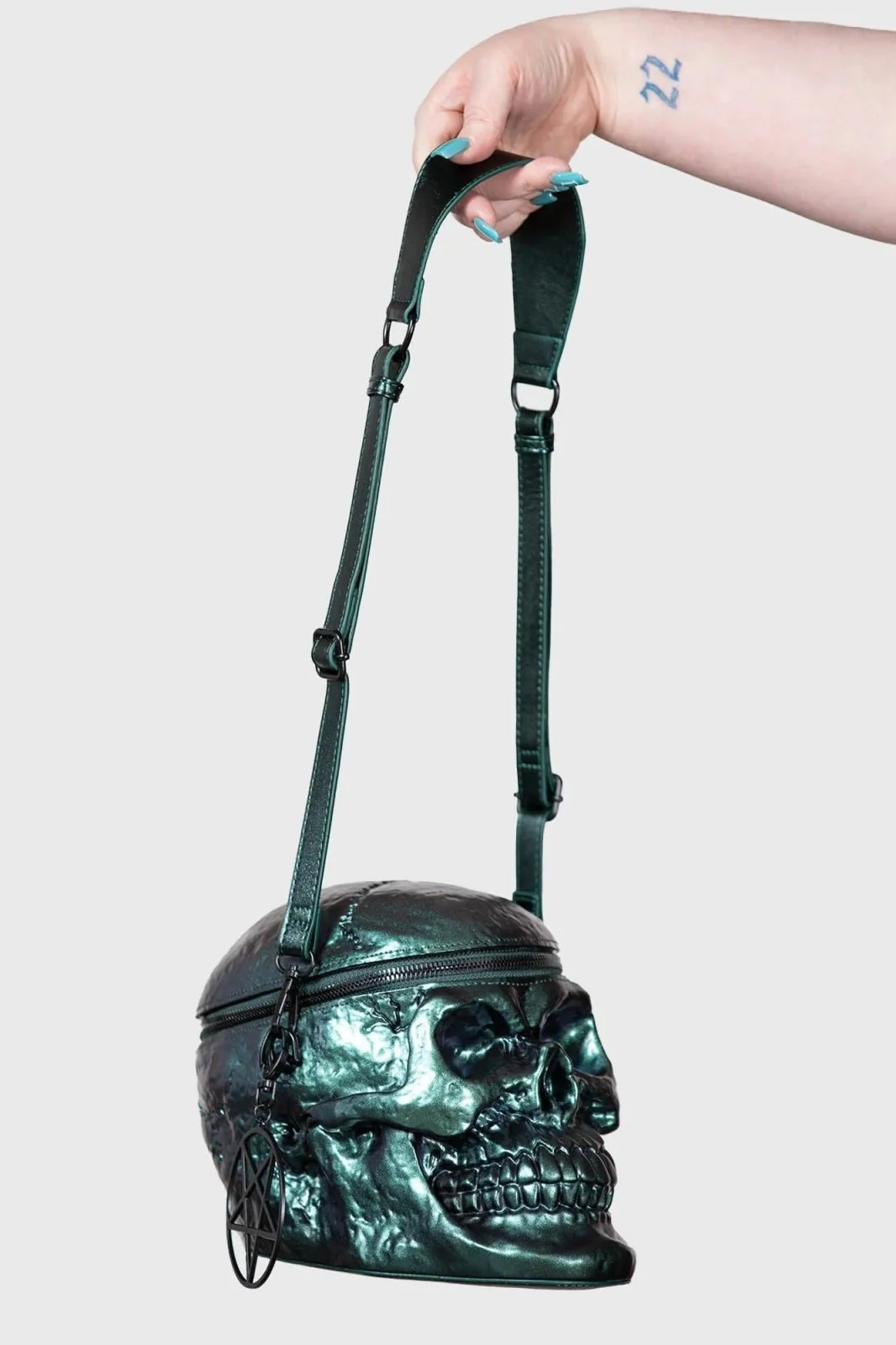 Grave Digger Skull Handbag [GREEN OIL SLICK] - Image 2
