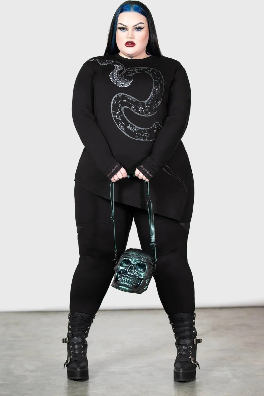 Grave Digger Skull Handbag [GREEN OIL SLICK] - Image 3