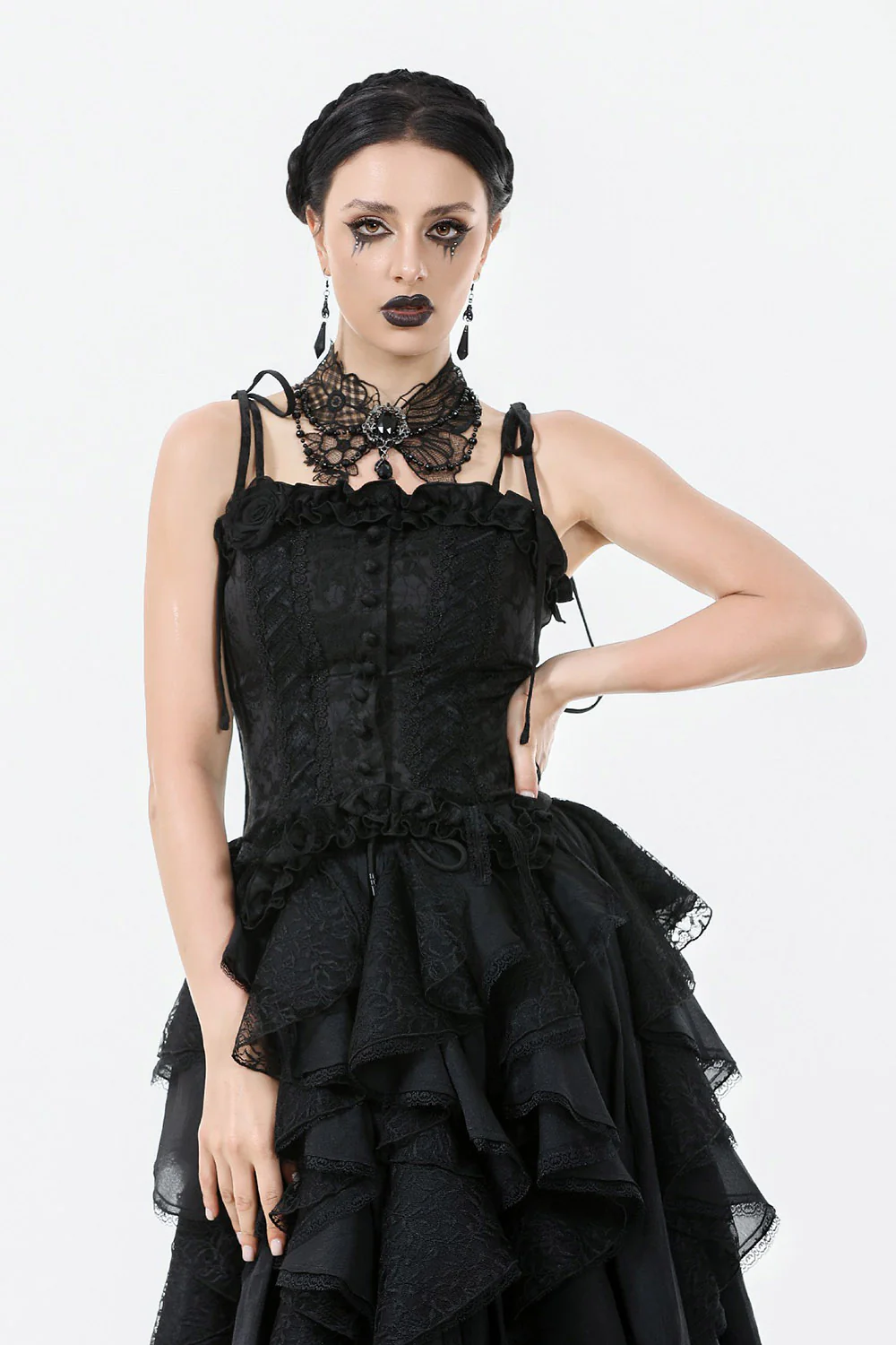 Graveyard Blossoms Ruffled Tank Top - Image 5