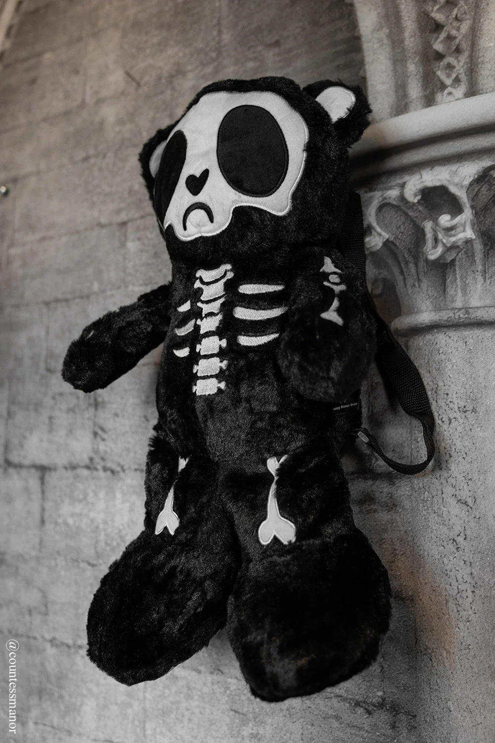 Grumpy Bones Bear Plush Backpack - Image 3