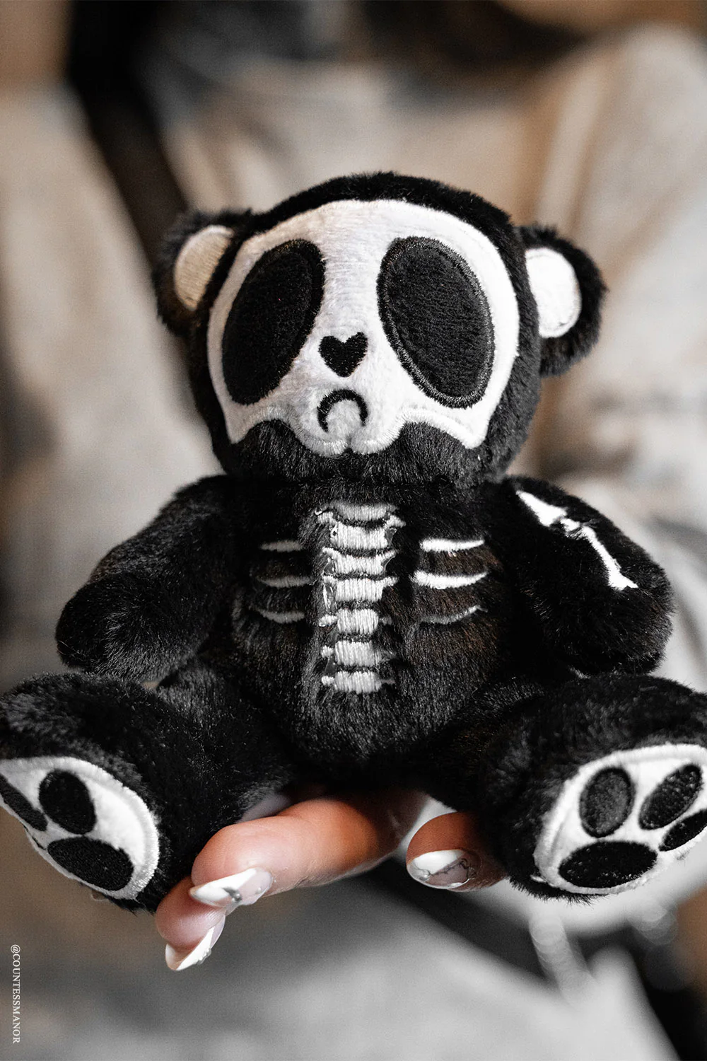 Grumpy Bones Bear Plush Keychain - Image 3