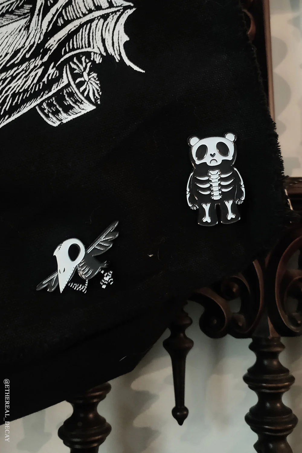 Grumpy Bones Bear Enamel Pin - Image 3