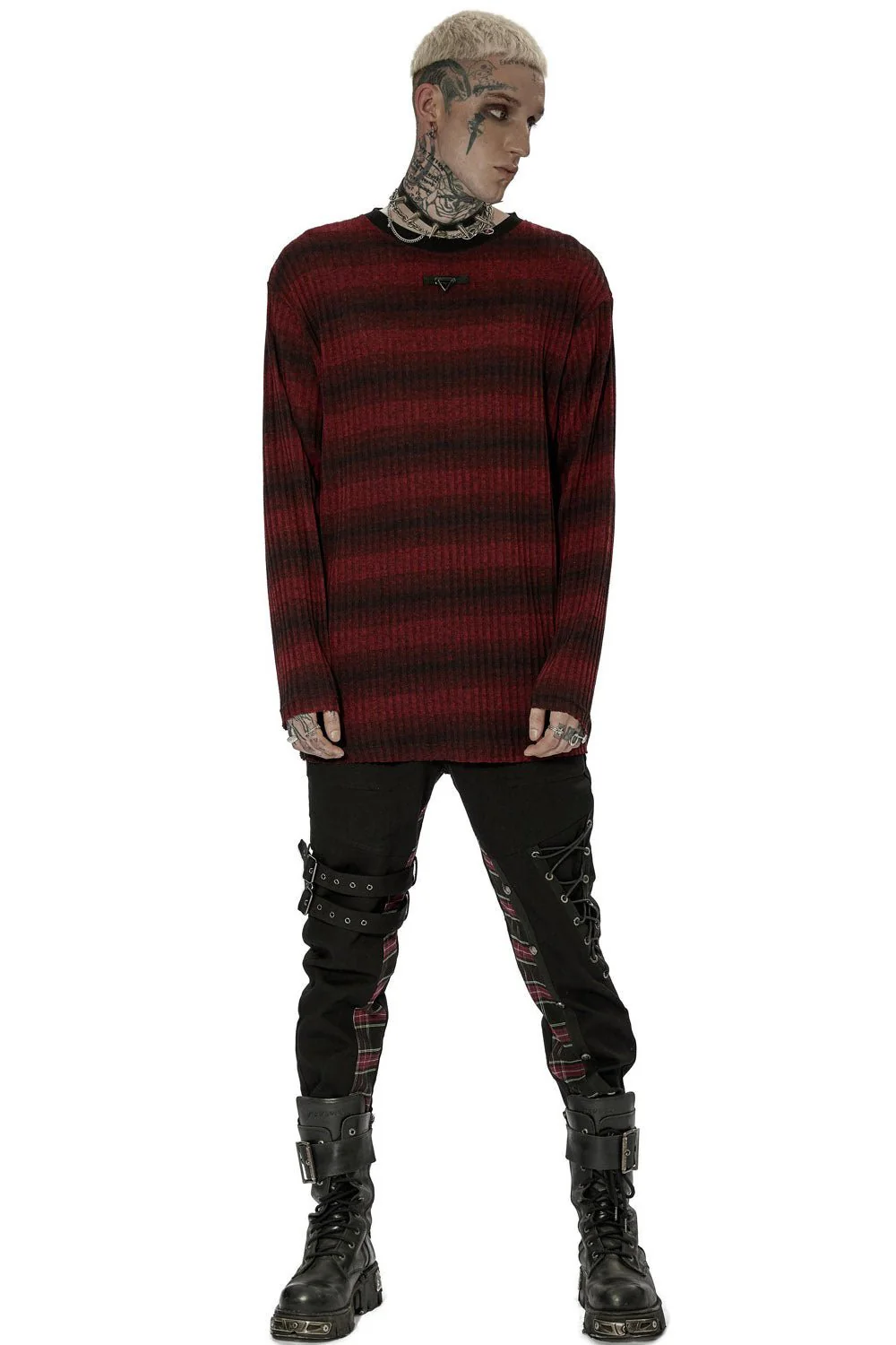 Grunge Blood Striped Sweater [Red/Black] - Image 2