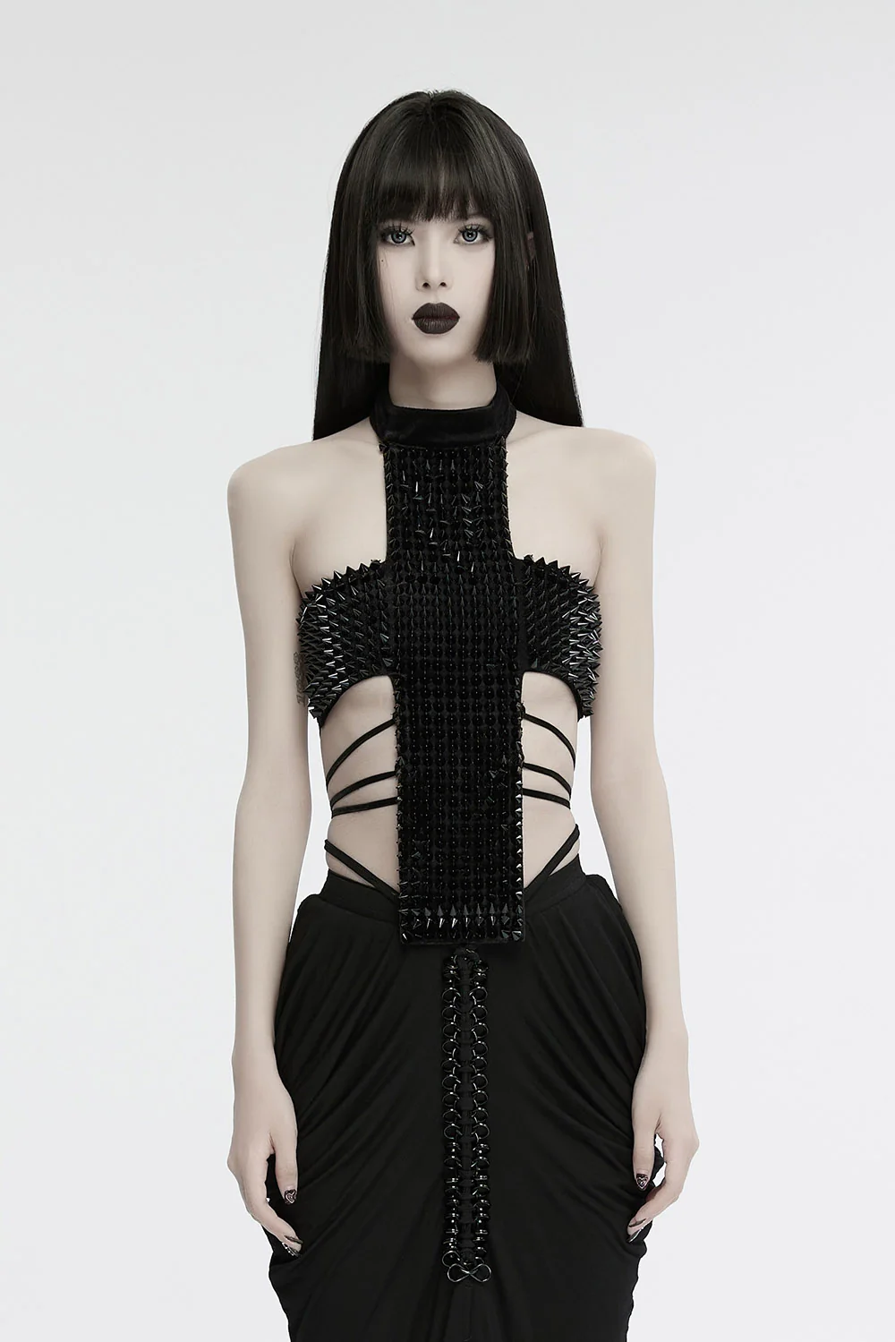 Hallowed Be Gothic Cross Halterneck Top