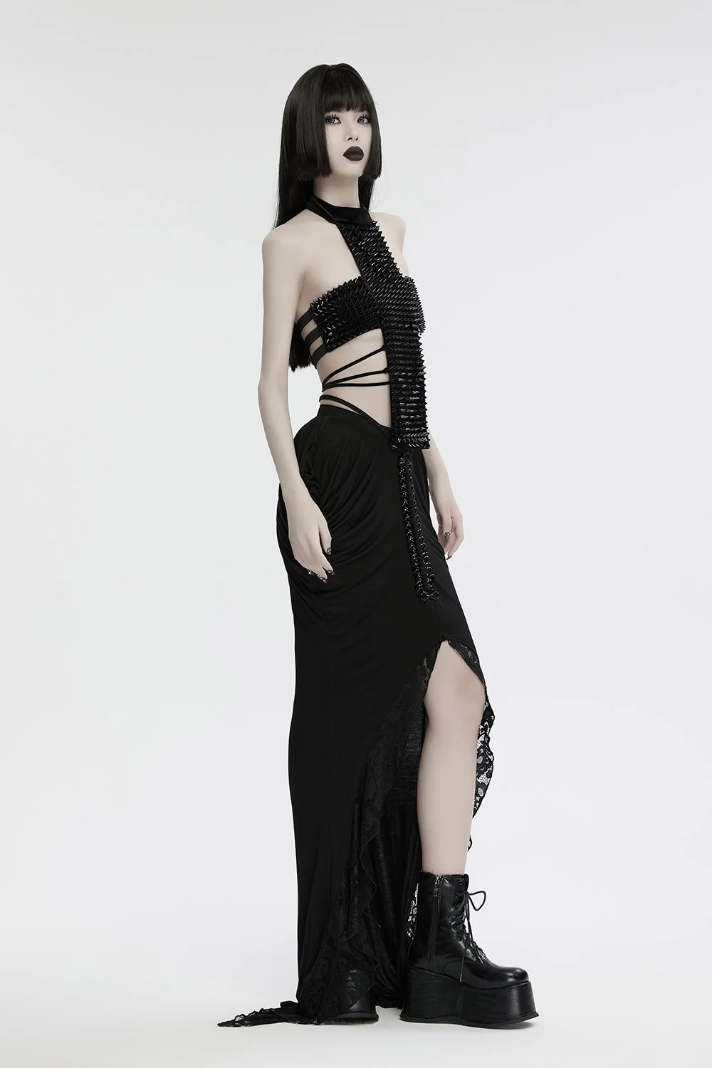 Hallowed Be Gothic Cross Halterneck Top - Image 5