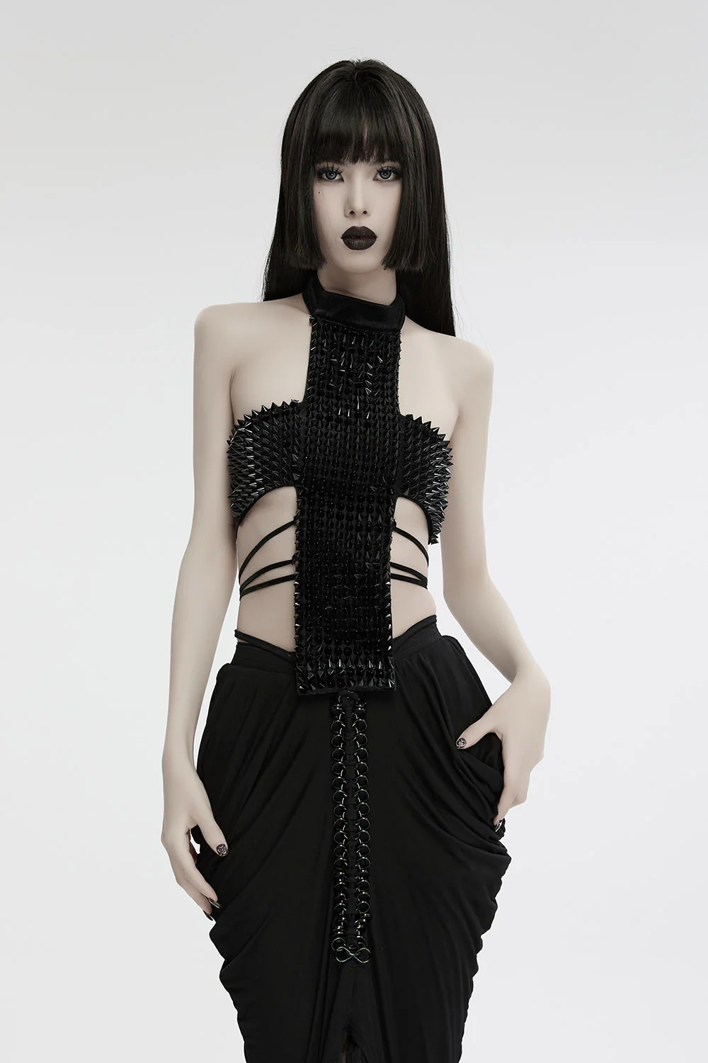 Hallowed Be Gothic Cross Halterneck Top - Image 6