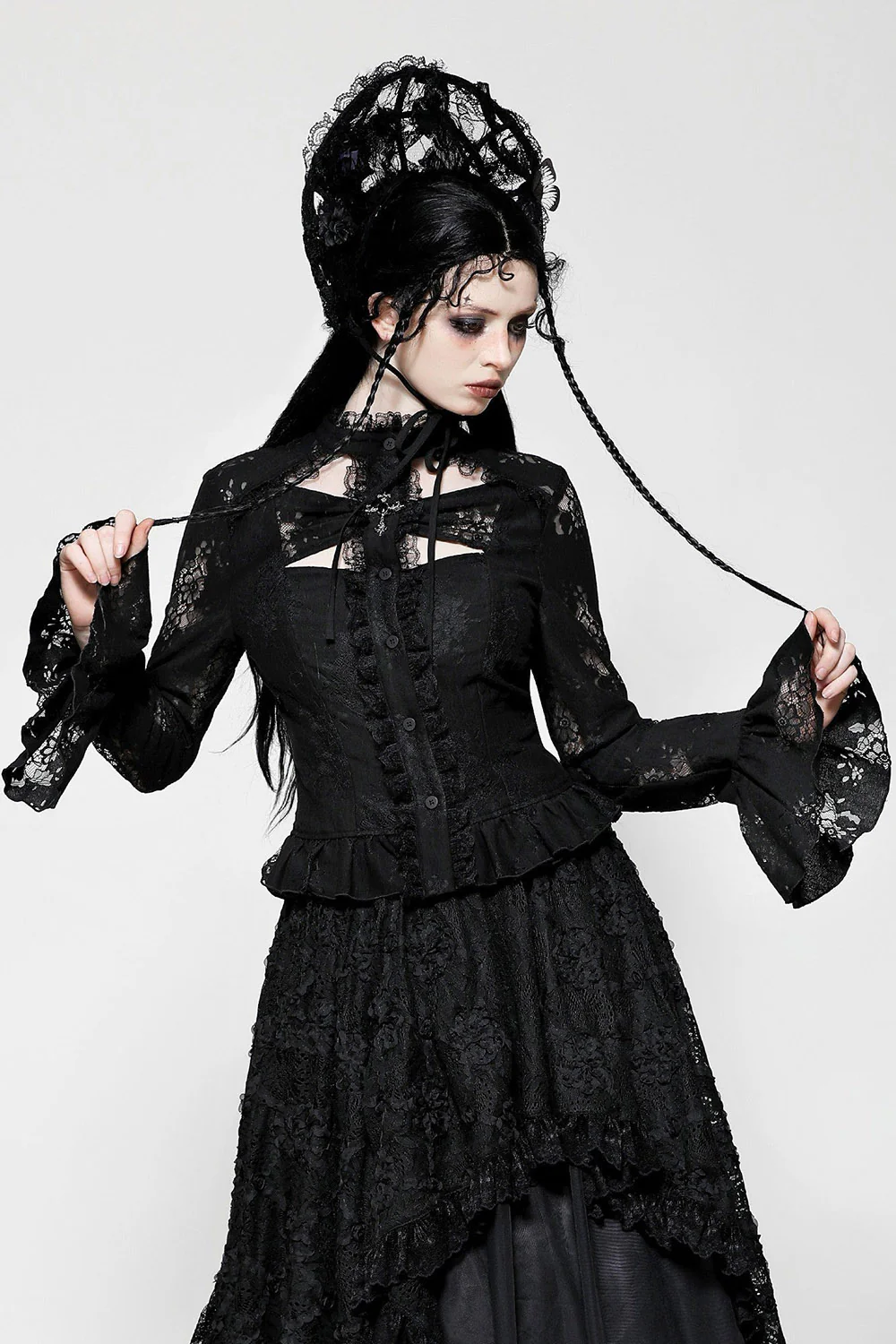 Hallowed Be Lace Peplum Top