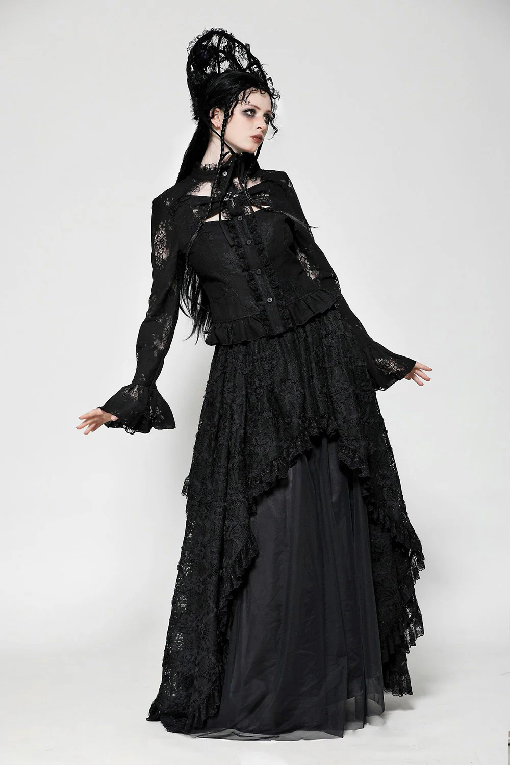 Hallowed Be Lace Peplum Top - Image 3