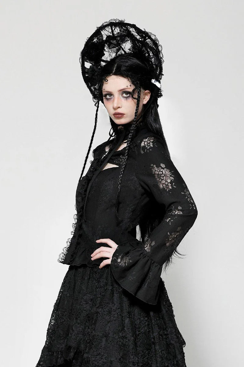 Hallowed Be Lace Peplum Top - Image 6
