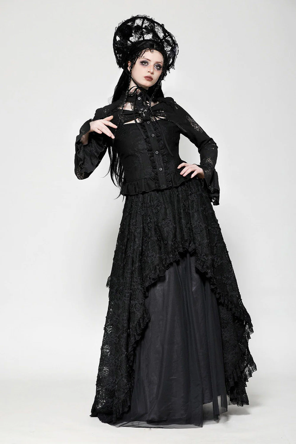 Hallowed Be Lace Peplum Top - Image 7