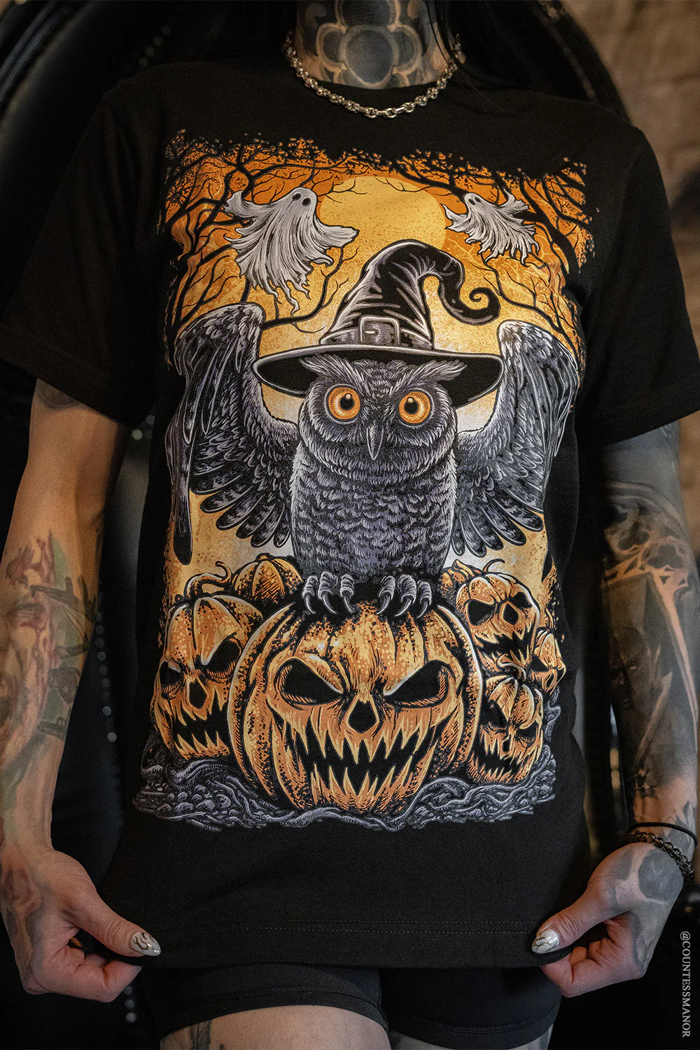 Halloween Owl T-shirt - Image 2
