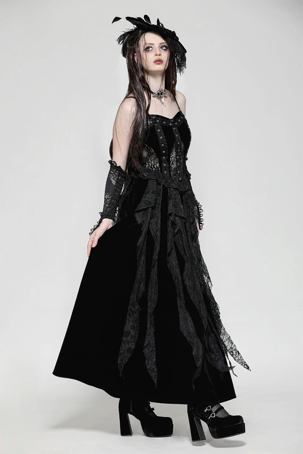 Haunted Hollow Out Lace Dress - Image 2
