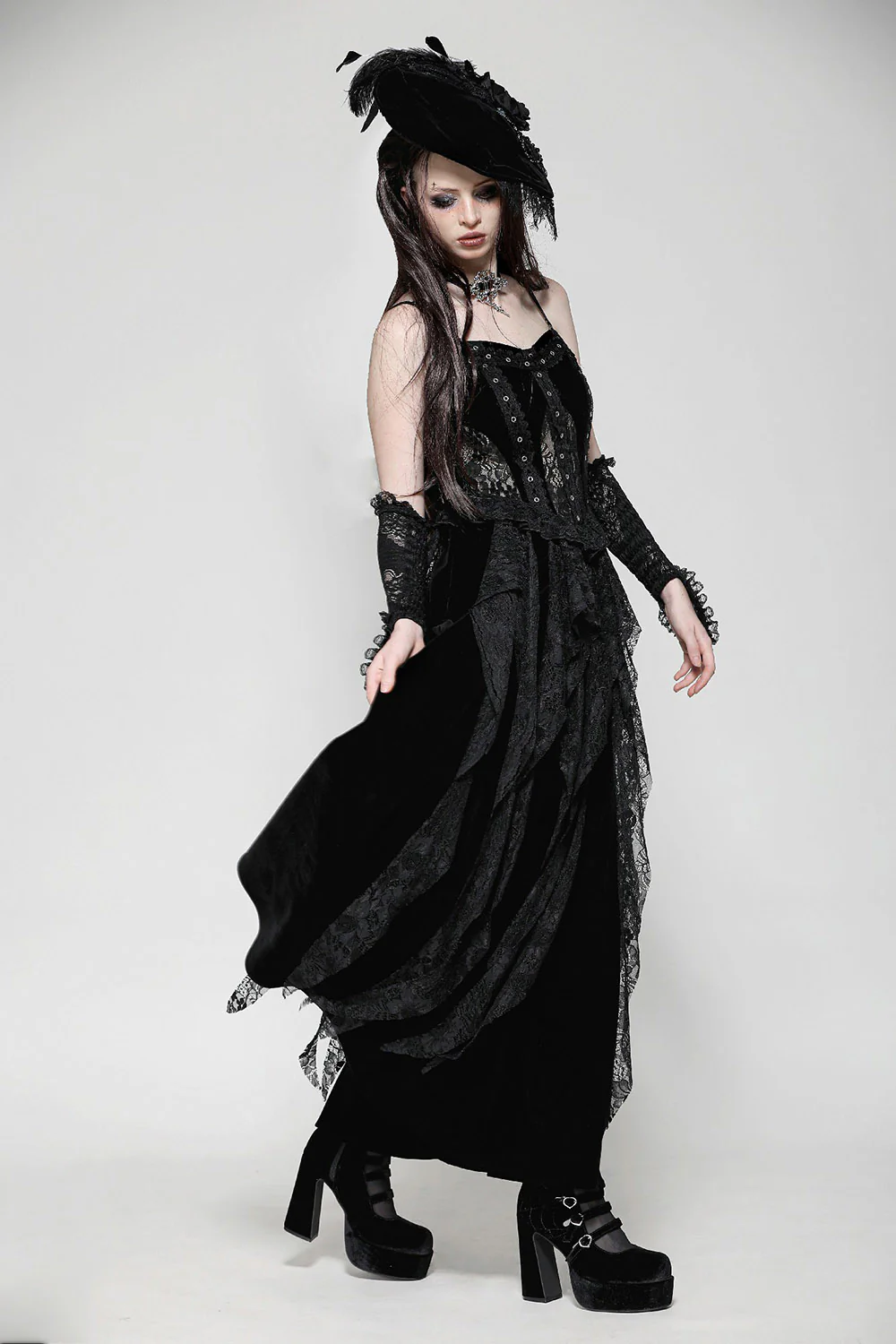 Haunted Hollow Out Lace Dress - Image 4