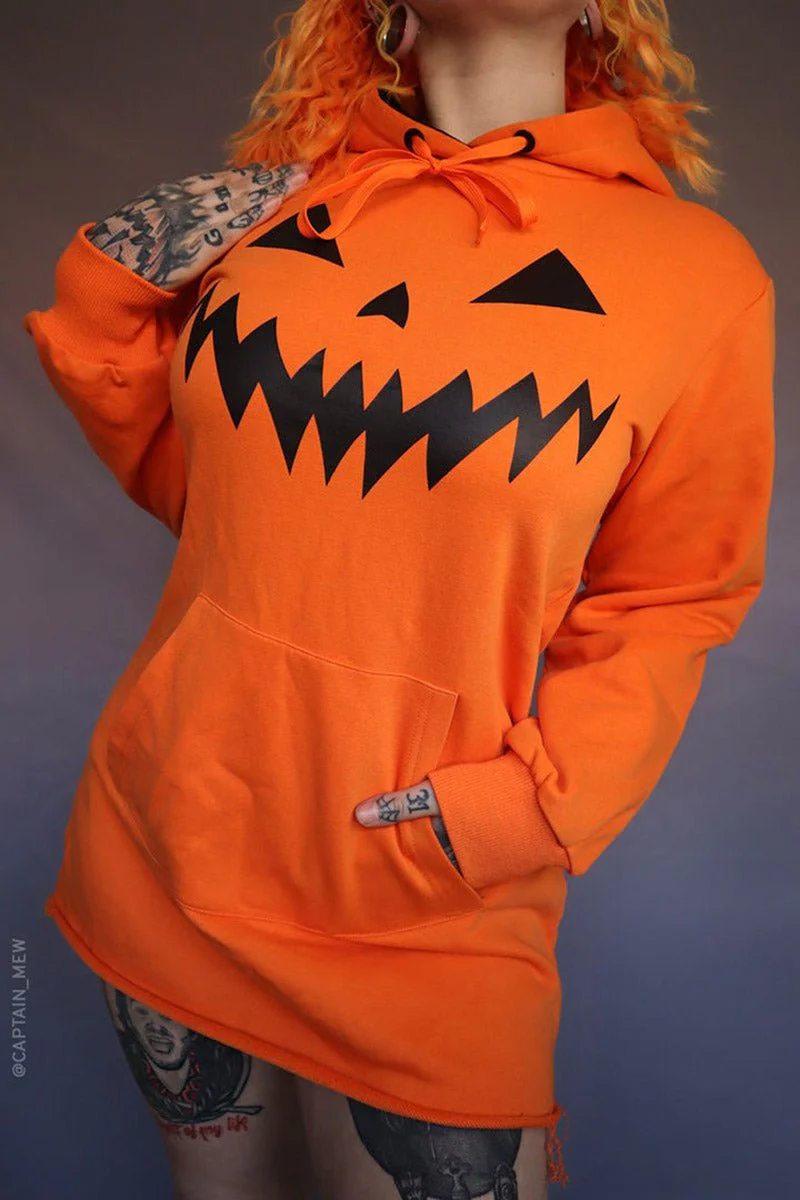 Haunted Hollows Oversized Hoodie Dress [ORANGE] - Image 8