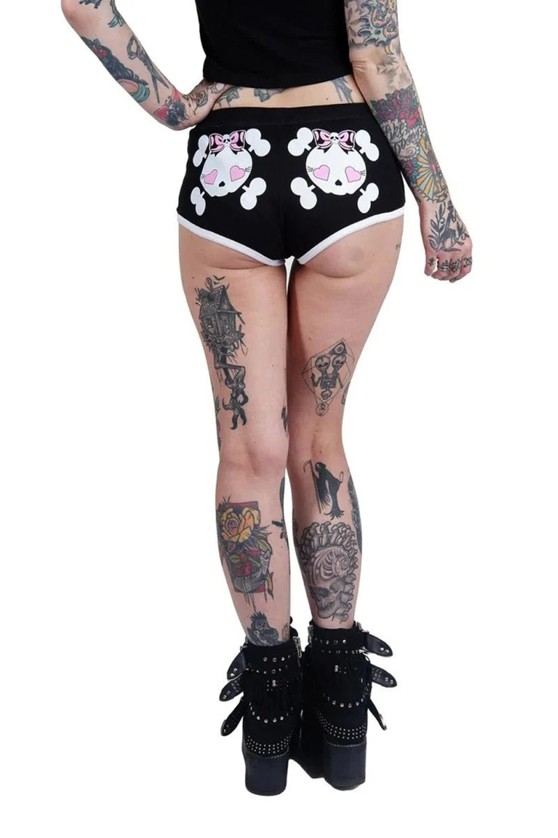 Heart Eye Skull With Bows Shorts [White Trim] - Image 3