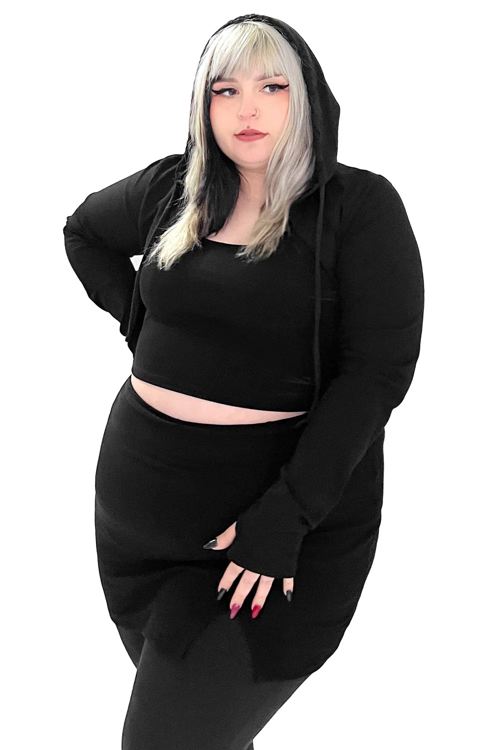 Hooded Bolero With Thumb Holes - Image 2