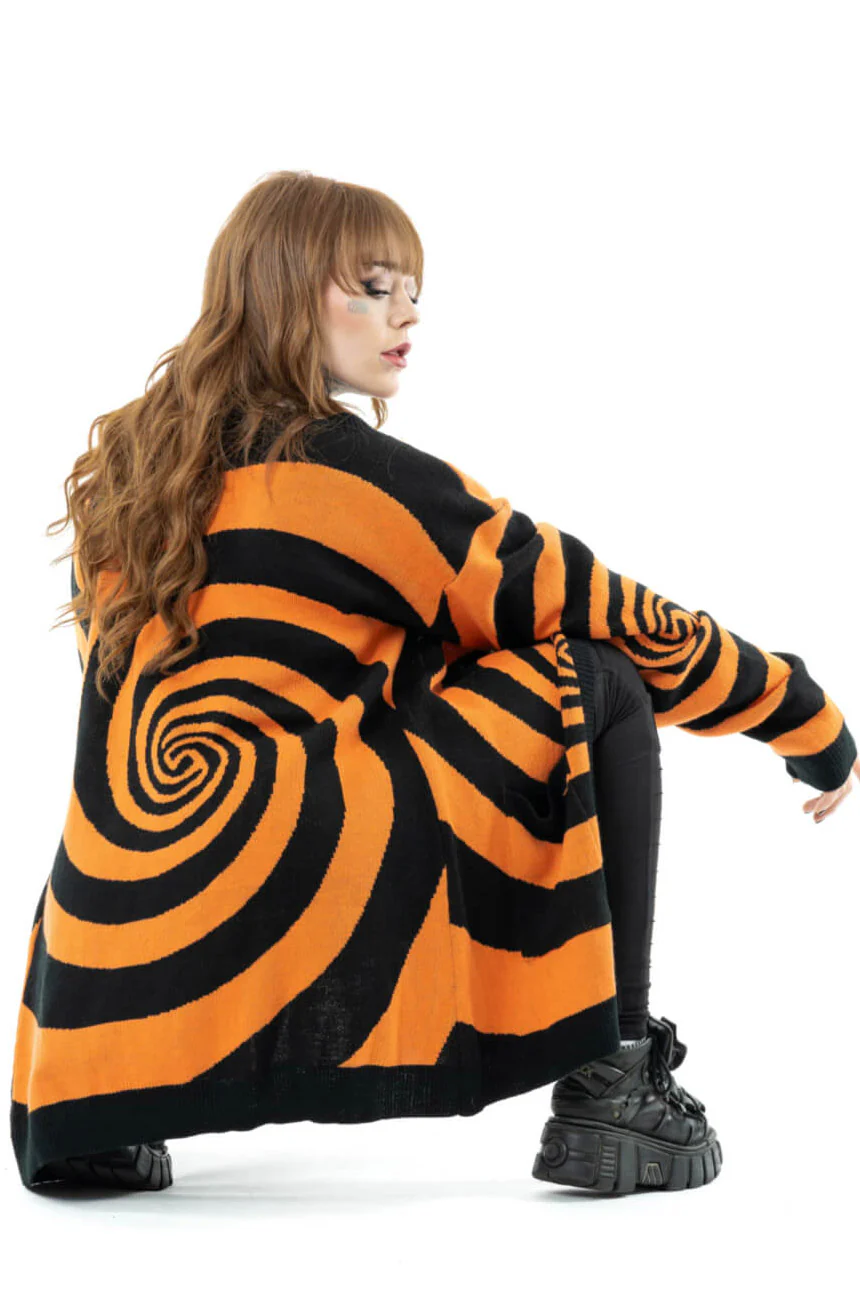 Hypno Cardigan [Black/Orange] - Image 3