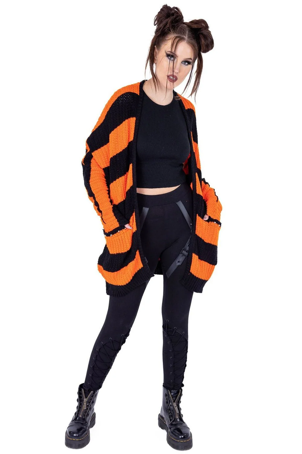 In A Daze Cardigan [BLACK/ORANGE] - Image 3