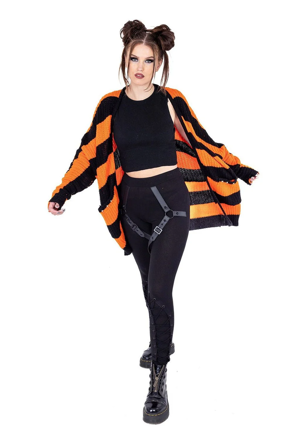 In A Daze Cardigan [BLACK/ORANGE] - Image 5