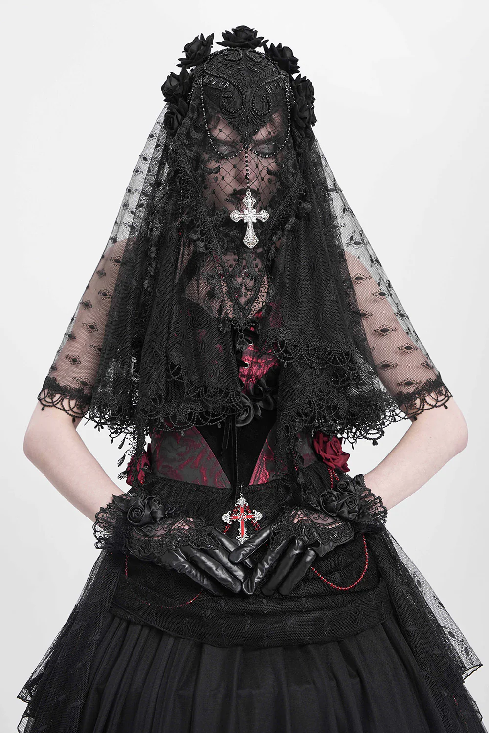 In Mourning Gothic Rosary Veil - Image 2