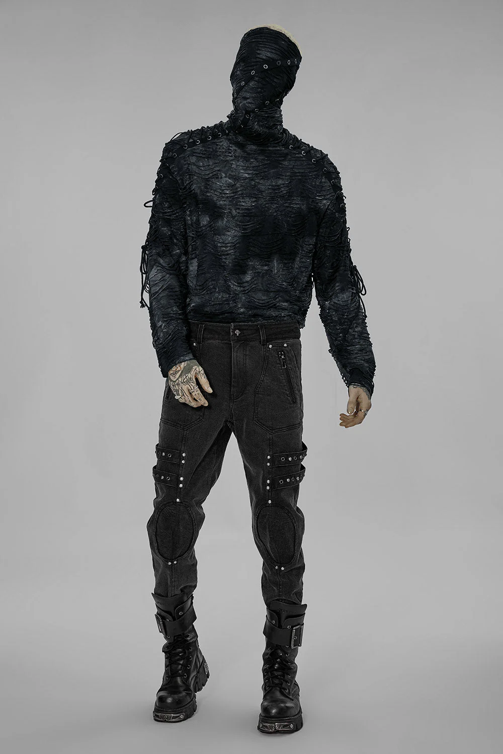 Inmate 999 Distressed Top [BLUE/BLACK] - Image 10