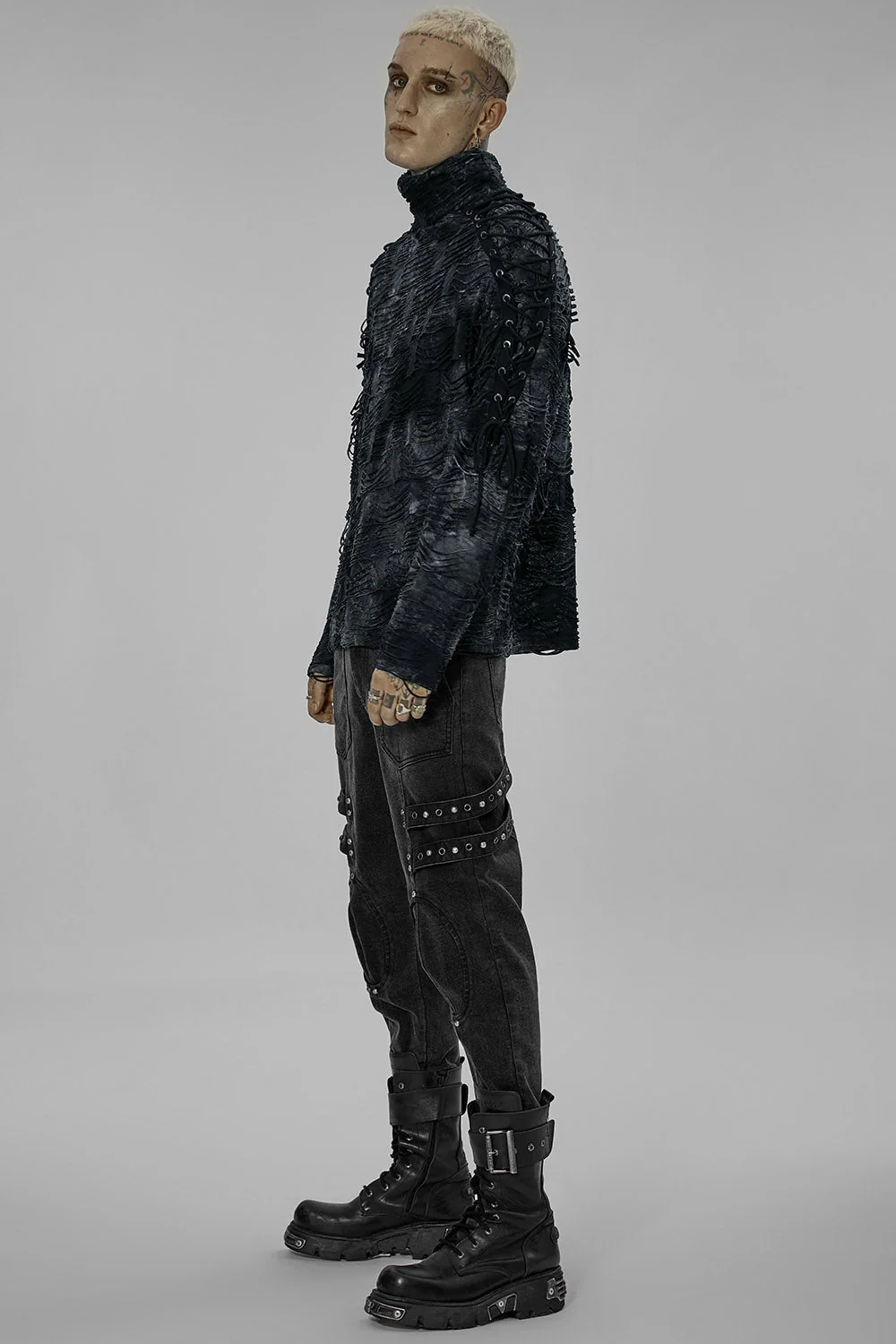 Inmate 999 Distressed Top [BLUE/BLACK] - Image 5