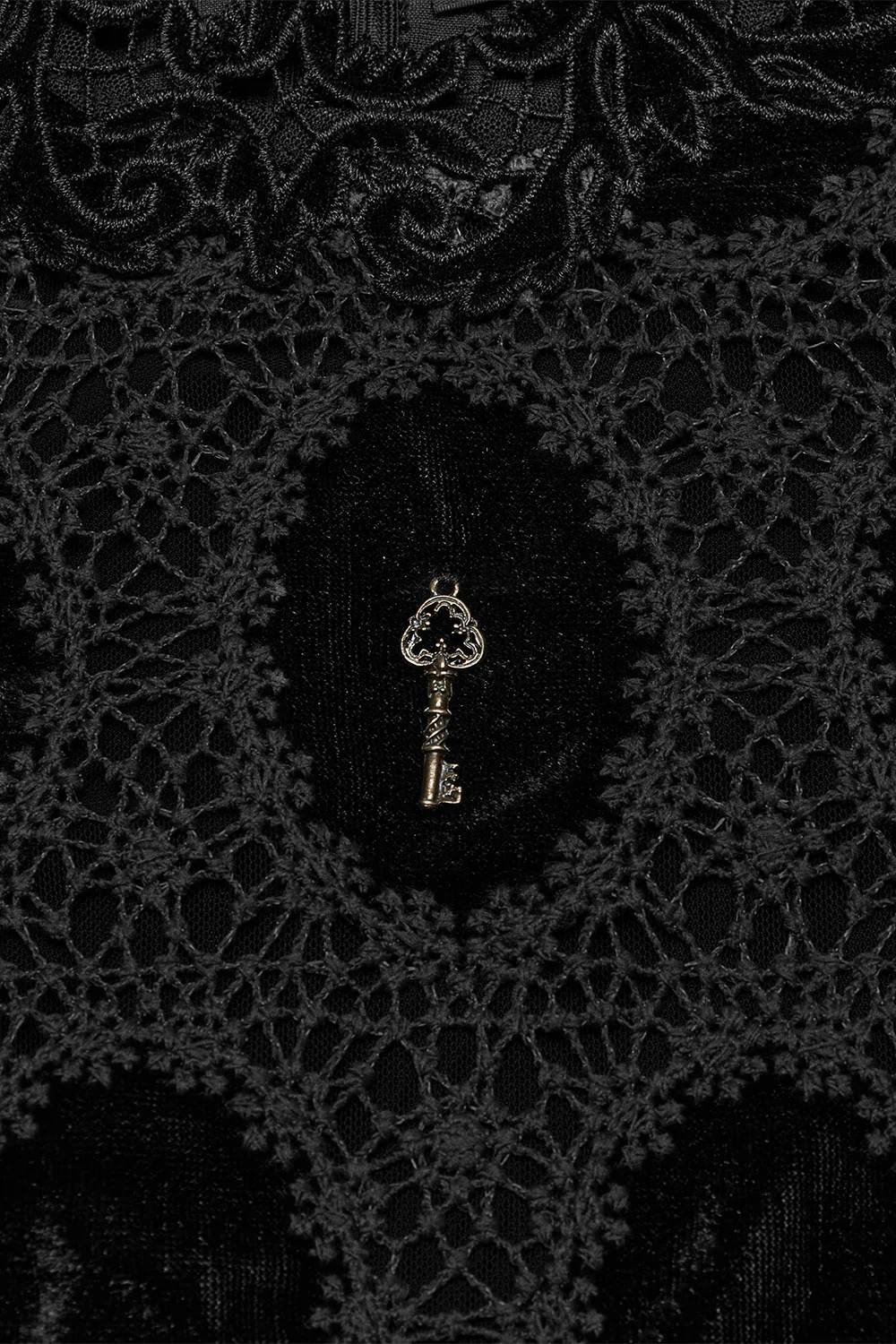 Keylace Embroidered Puff Sleeve Top [Black] - Image 11