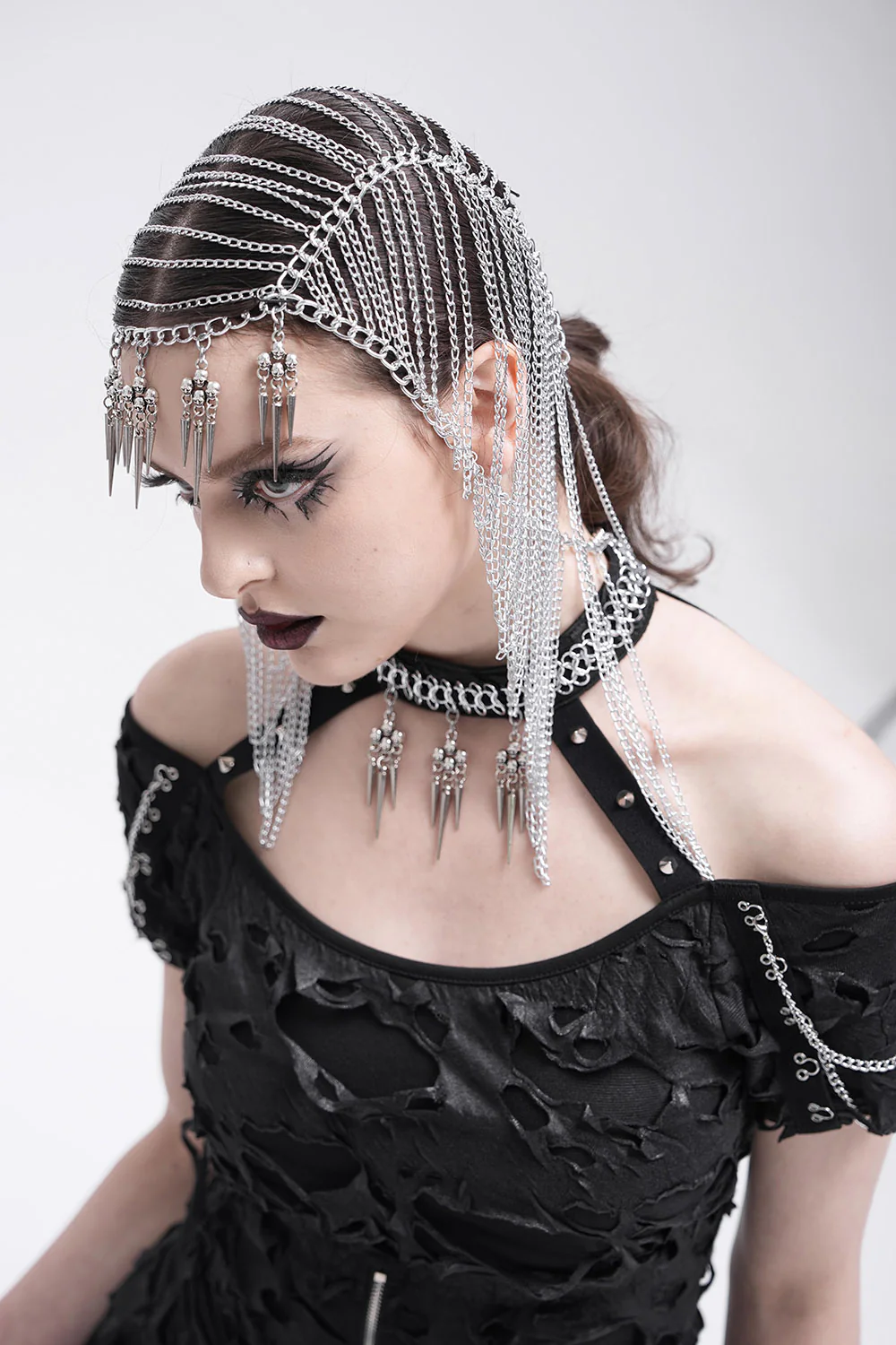 Knightcore Chainmail Headdress Harness - Image 4