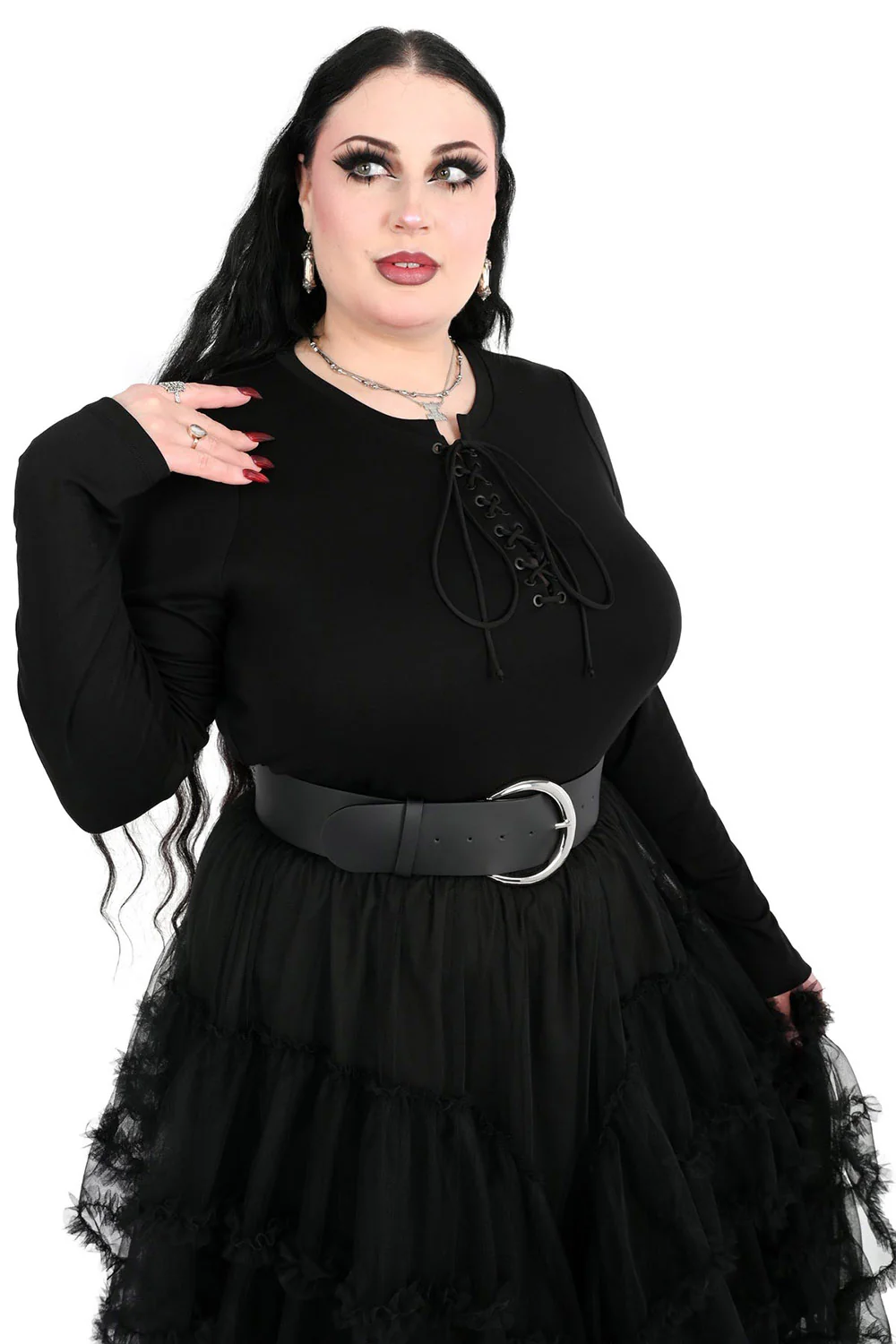 Lace Up Long Sleeve Top