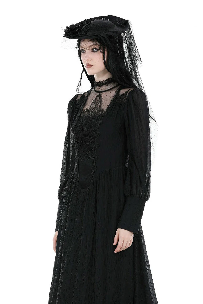 Lady Sorrow Veiled Victorian Hat - Image 3