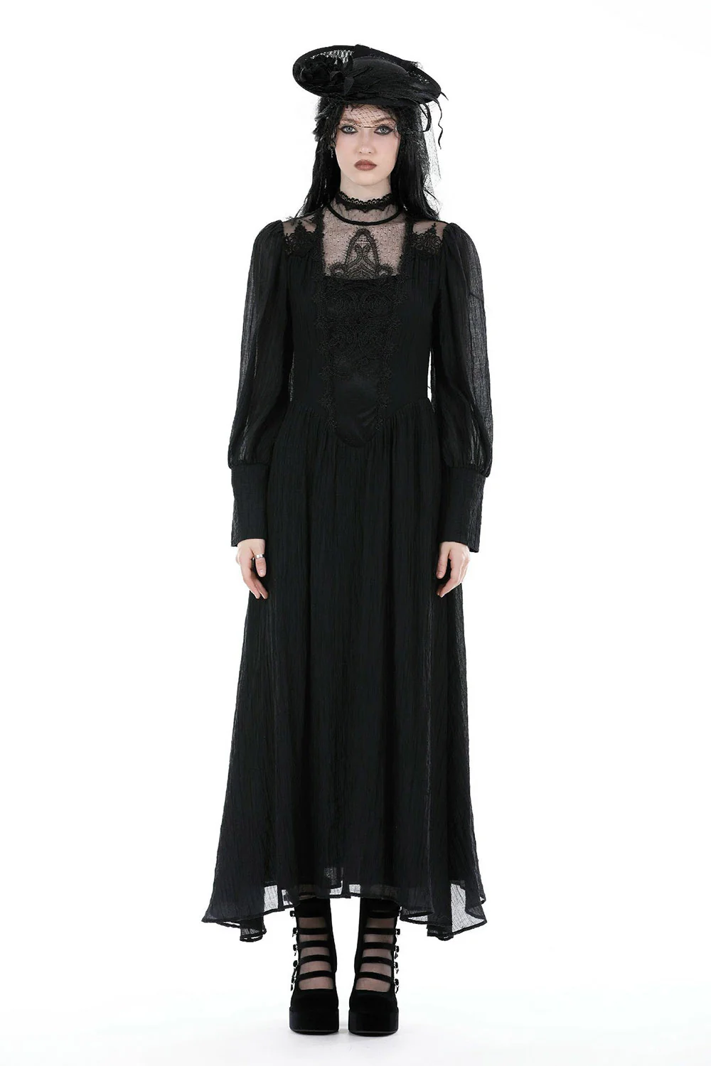 Lady Sorrow Veiled Victorian Hat - Image 6