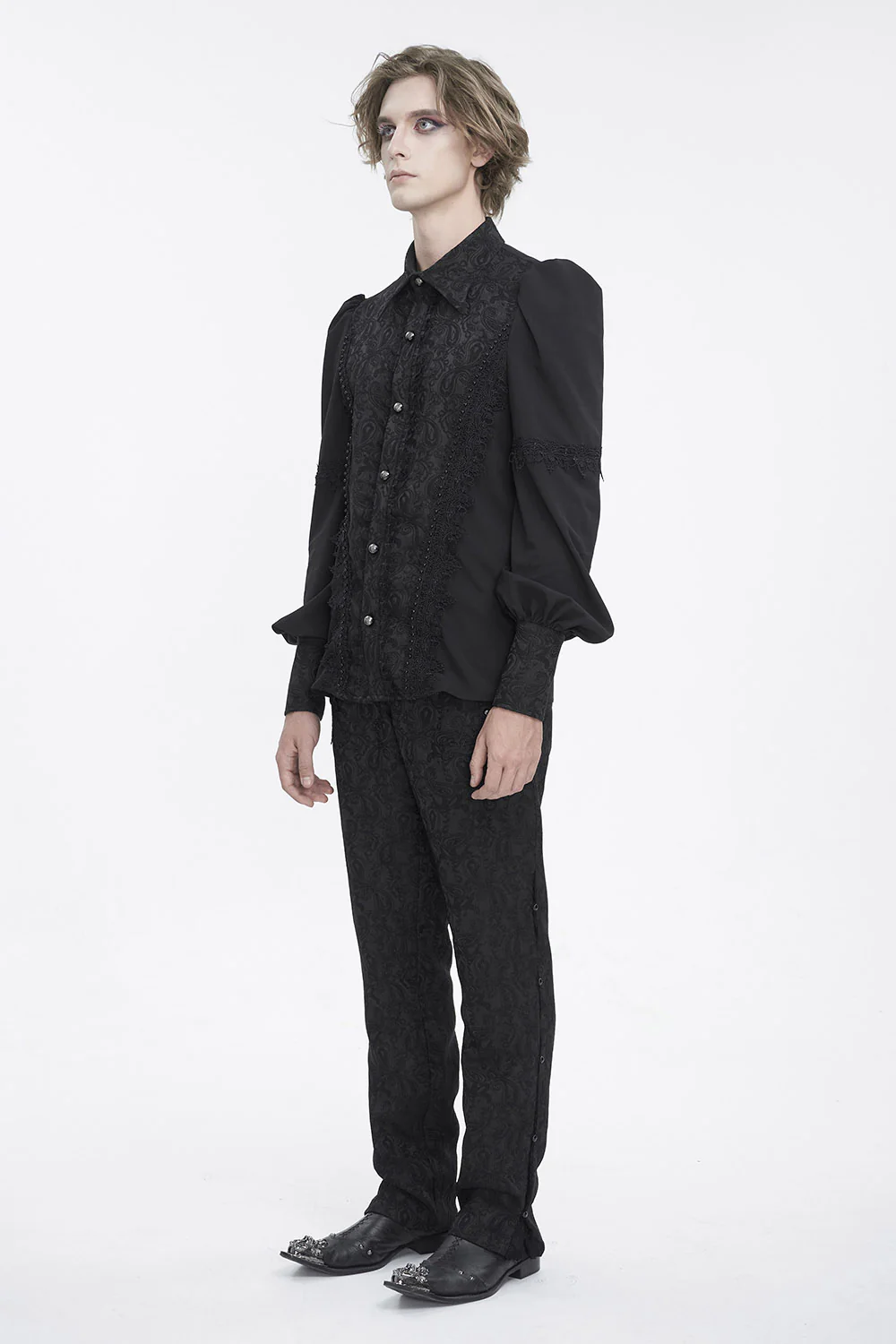 Lestat Button Down Damask Top - Image 4