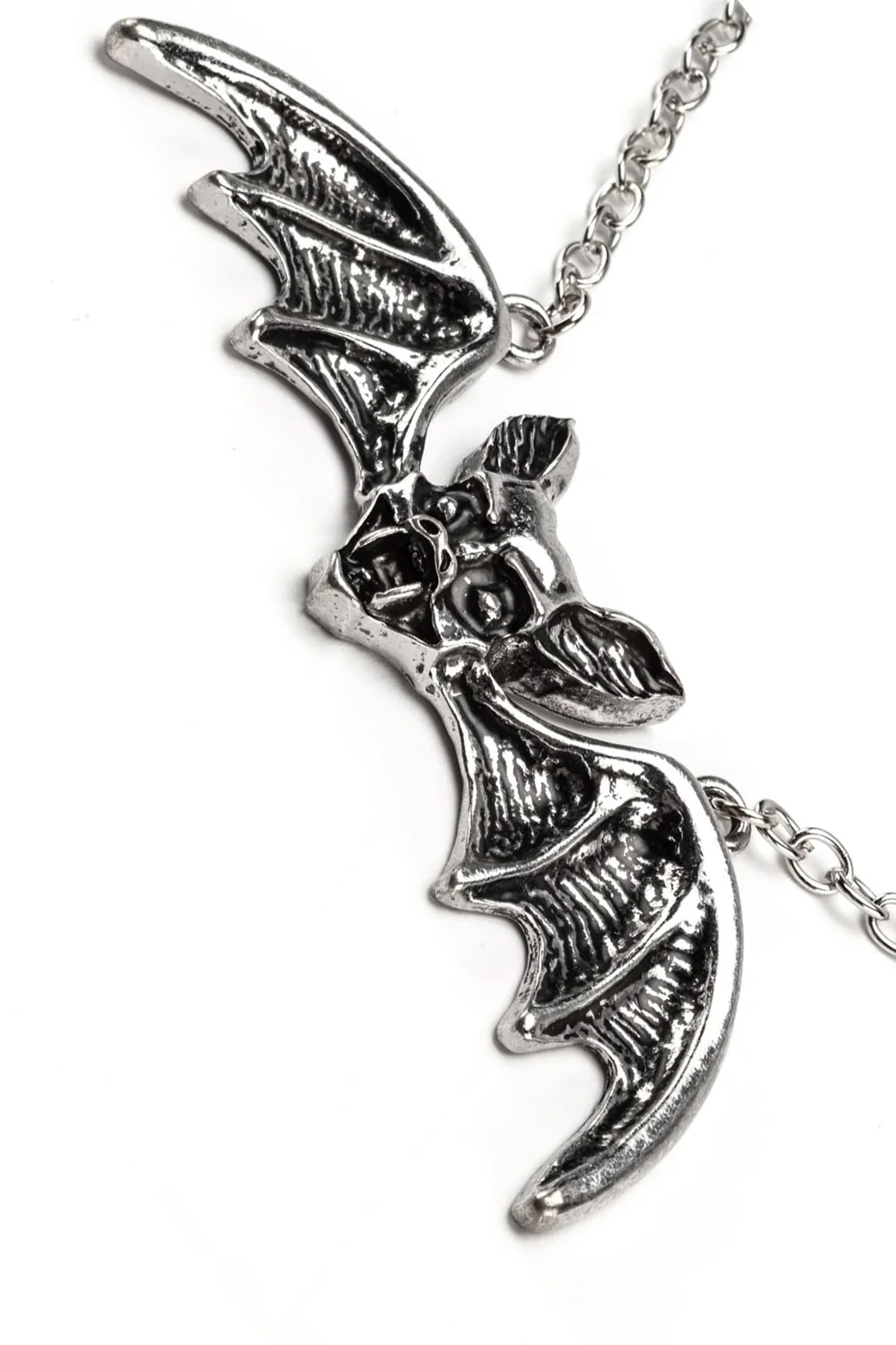 Lily Munster Bat Pendant Necklace [Chrome] - Image 4