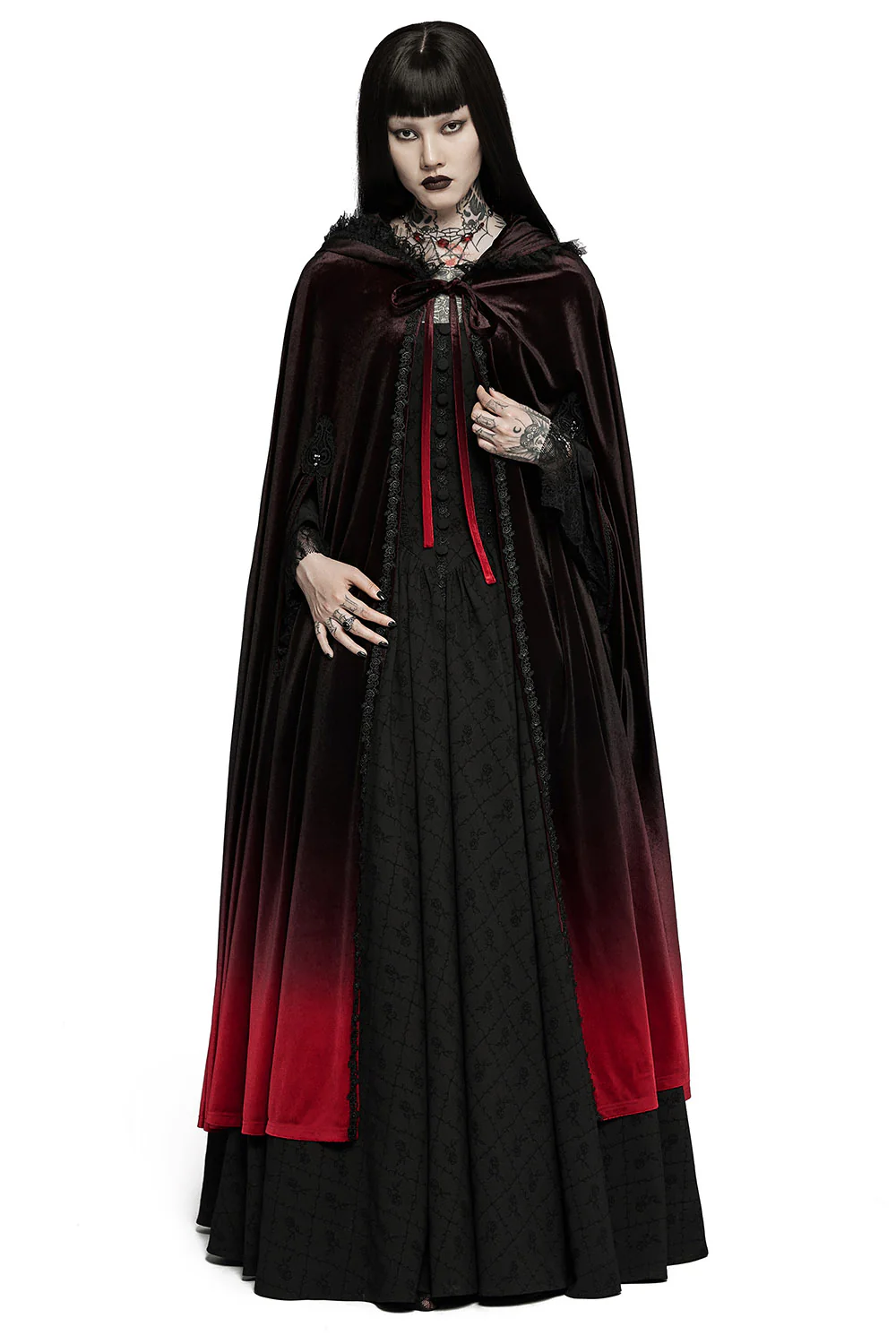 Little Dead Riding Hood Velvet Cloak - Image 2