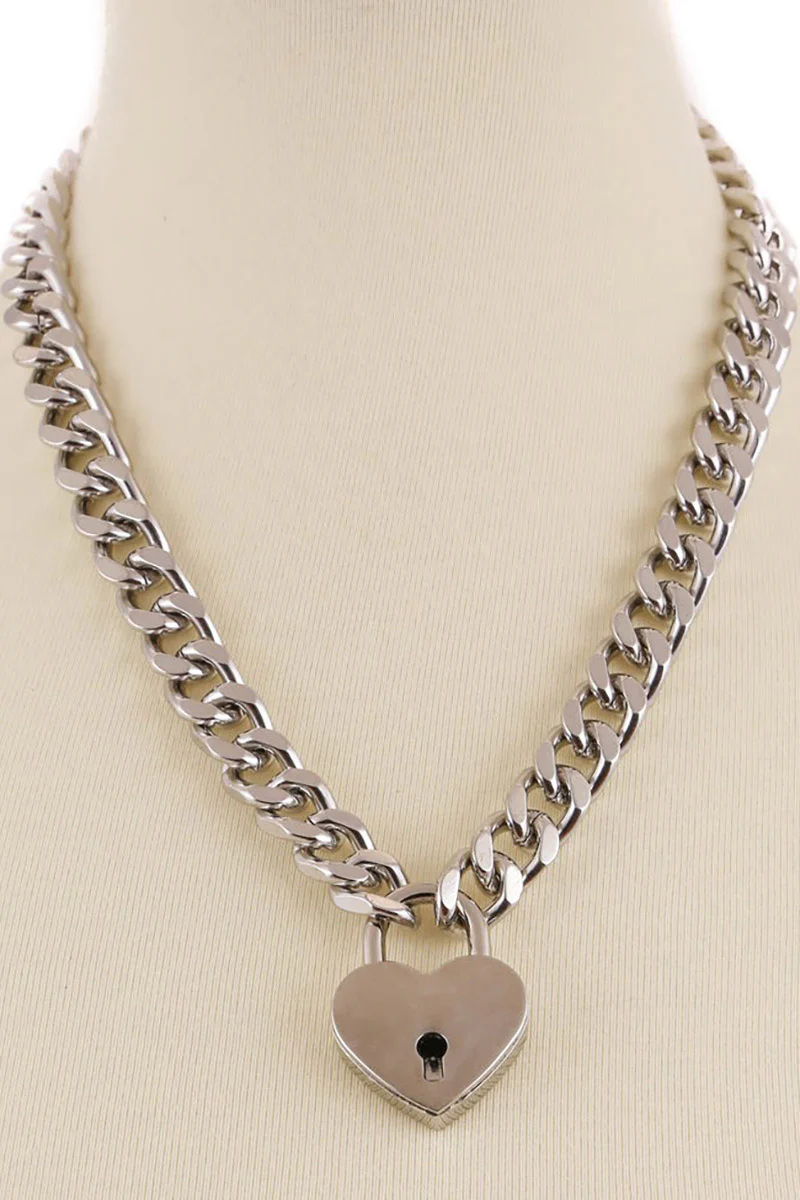 Love Sucks Chunky Chain Necklace [SILVER] - Image 4