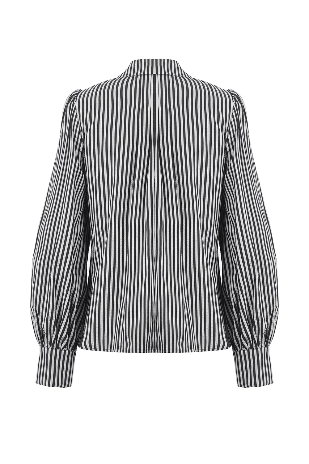 Mad Hatter Striped Button-Up Top with Lace Necktie - Image 4