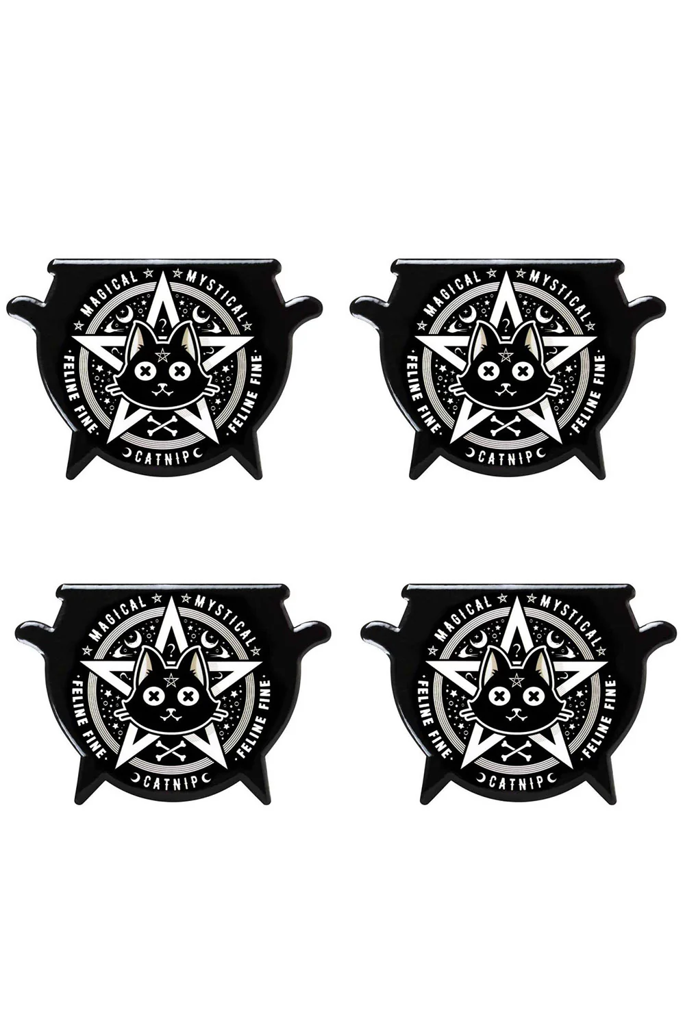 Magical Catnip Cauldron Coaster Set