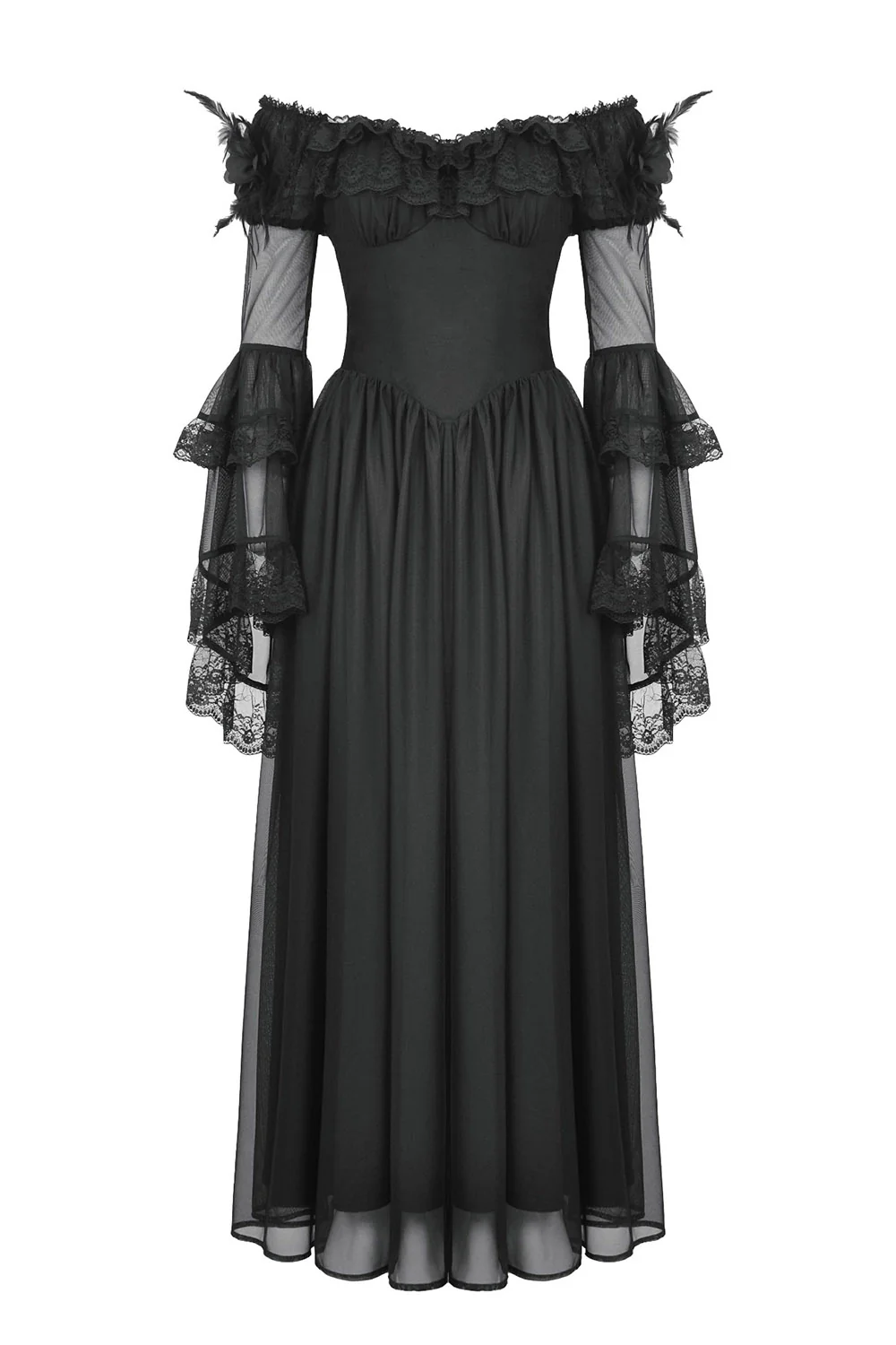 Melancholy Off-the-Shoulder Mesh Dress - Image 7
