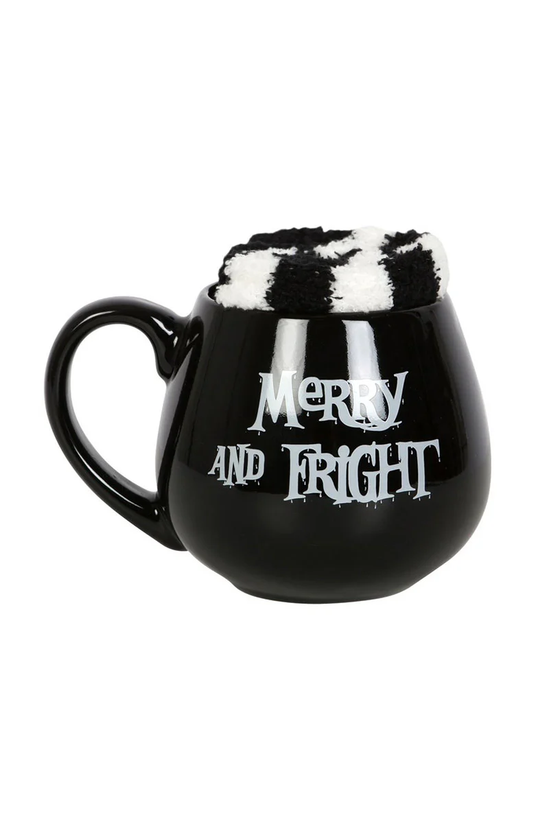 Merry And Fright Gothic Christmas Mug and Socks Set - Image 3
