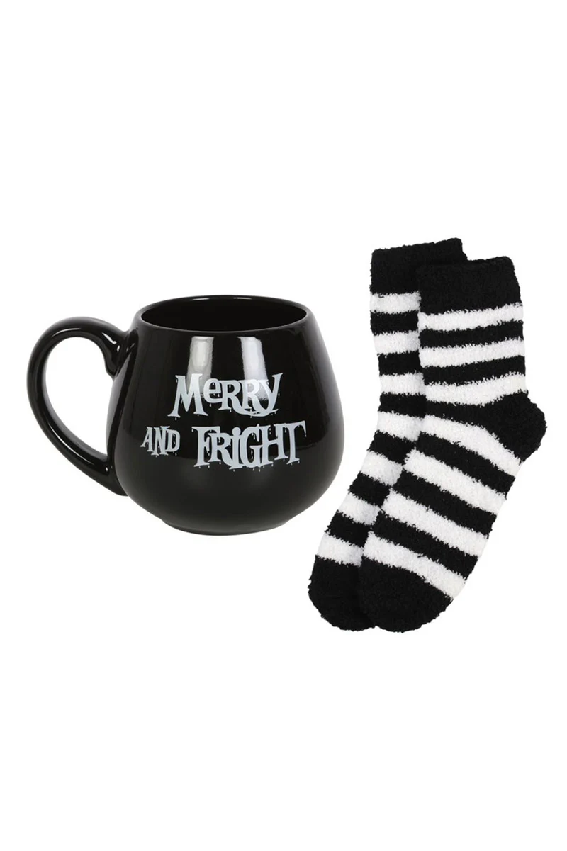 Merry And Fright Gothic Christmas Mug and Socks Set - Image 4